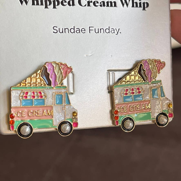 BaubleBar Earrings Ice Cream Truck Whipped Cream Whip SugarFix - NWT - Picture 8 of 8